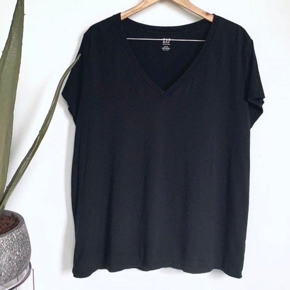 GAP Vintage Wash black cotton V-Neck t-shirt XXL - Picture 2 of 4
